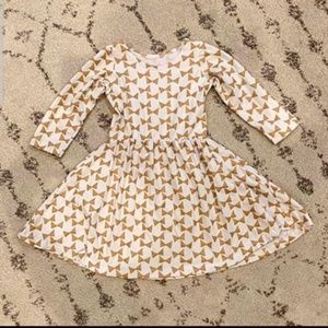 June and January Gold Bow Dress